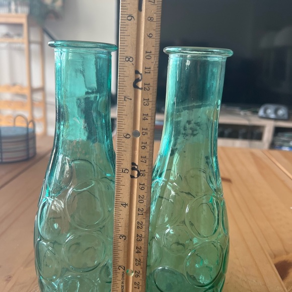 2 Vintage DPS Circles Bud Vases - Aqua Blue. 
Great condition  8 1/2” height dim - Picture 8 of 9